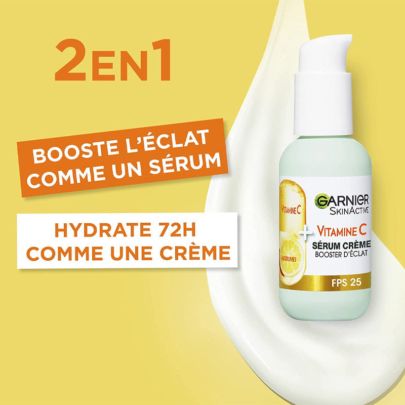 GARNIER Vitamine C Sérum Crème Booster d’Éclat Avec SPF25