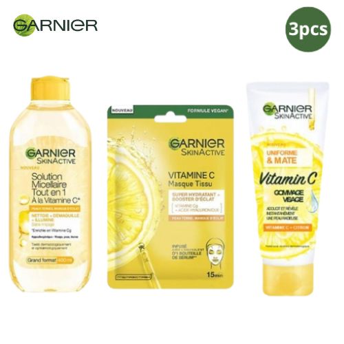 GARNIER Gamme Garnier Vitamine C - Eau micellaire + masque + créme faciale