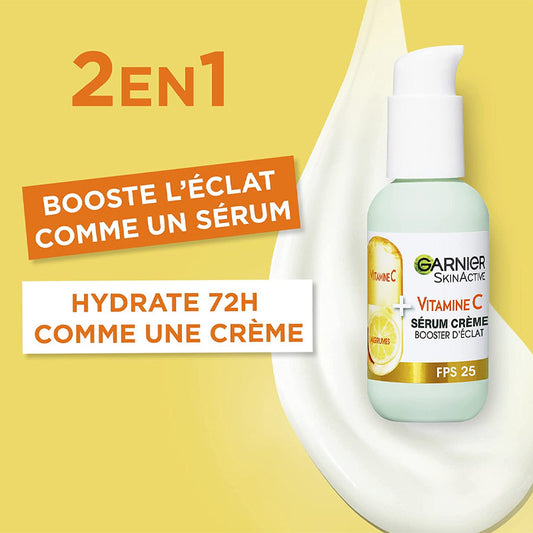 GARNIER Vitamine C Sérum Crème Booster d’Éclat Avec SPF25